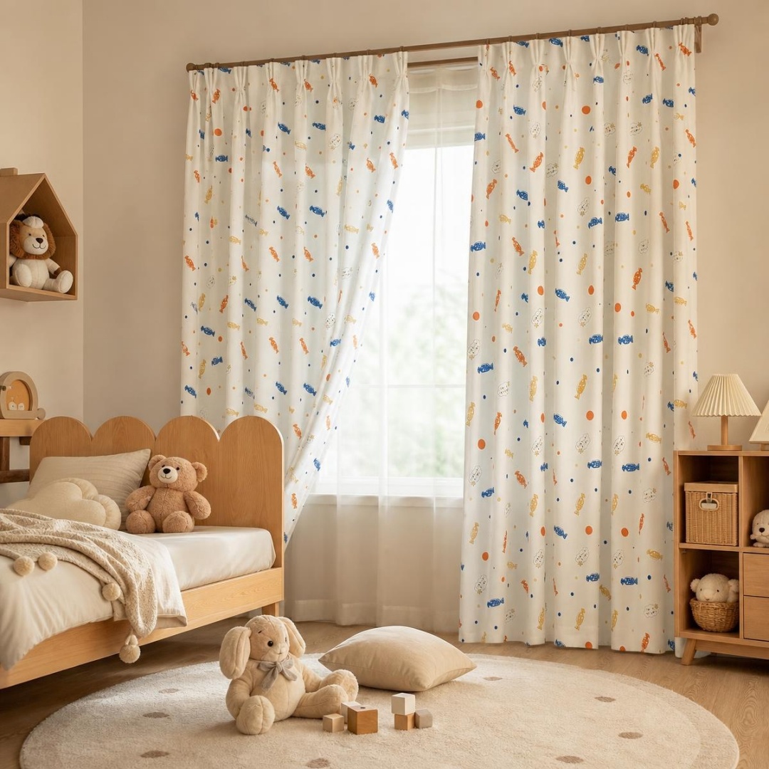 Baby Nursery Curtains - Rideau de fenêtre pour enfants imprimé