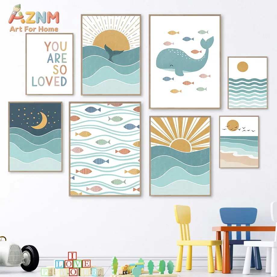 Baby Nursery Boy - AZNM Tableau mural sur toile style
