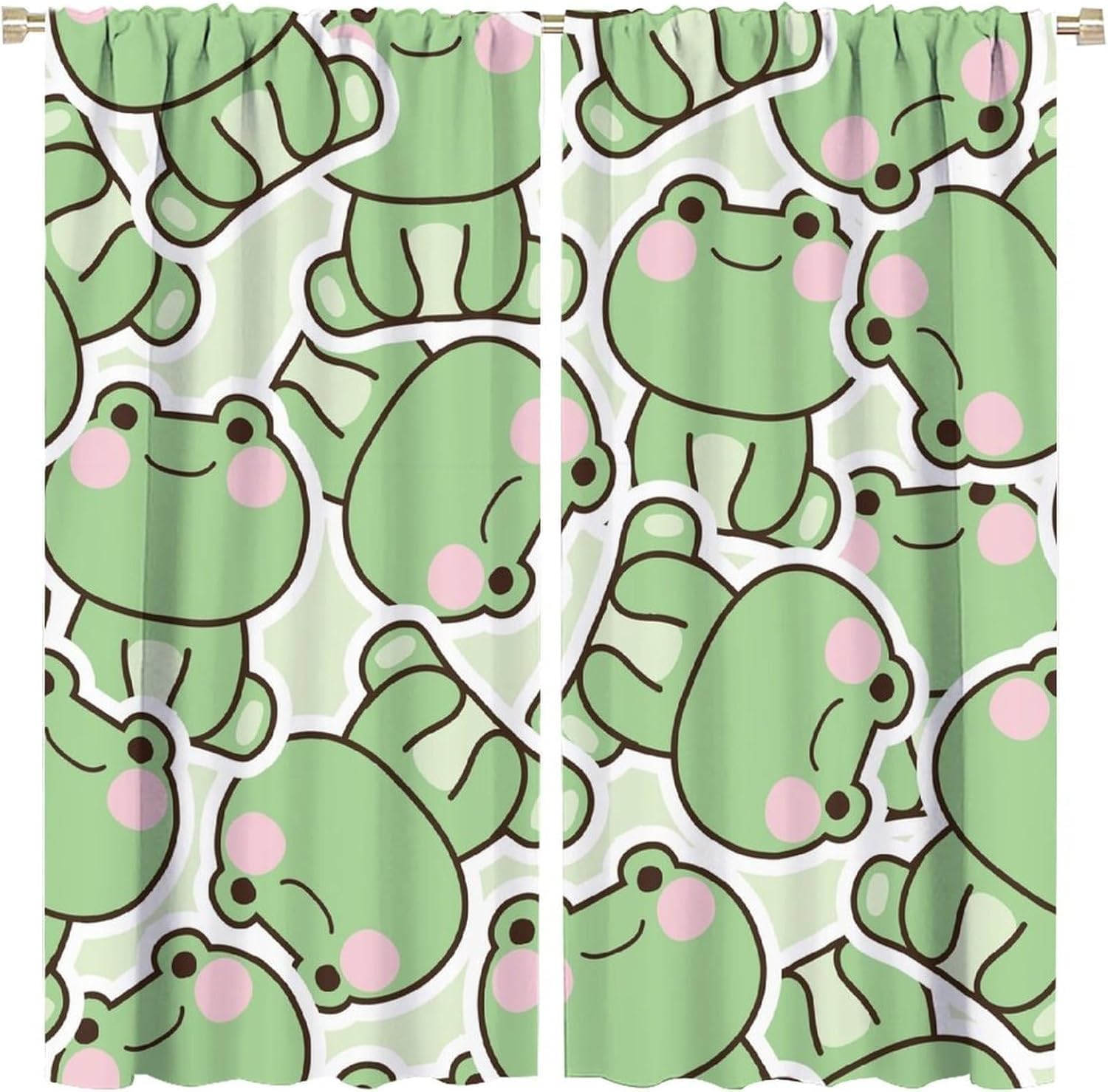 Baby Nursery Curtains - Rideaux à motif de grenouille verte