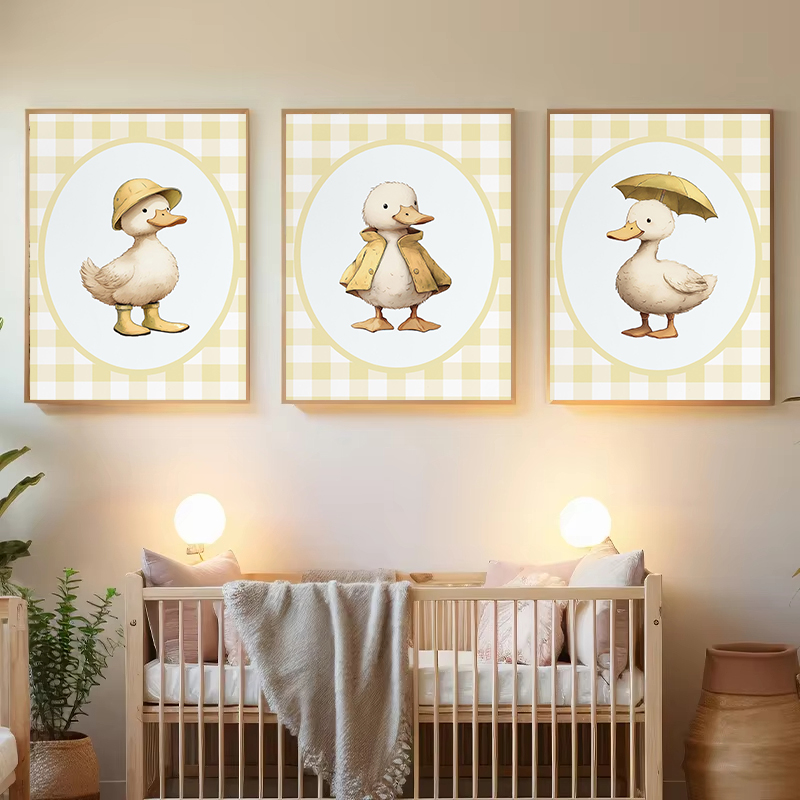 Baby Nursery Yellow Walls - Affiche murale en toile pour chambre