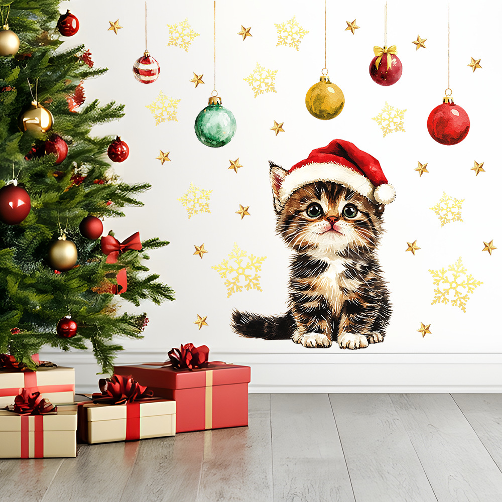 Baby Nursery Vinyl Wall Stickers - Autocollants muraux d'animaux de noël mignons,