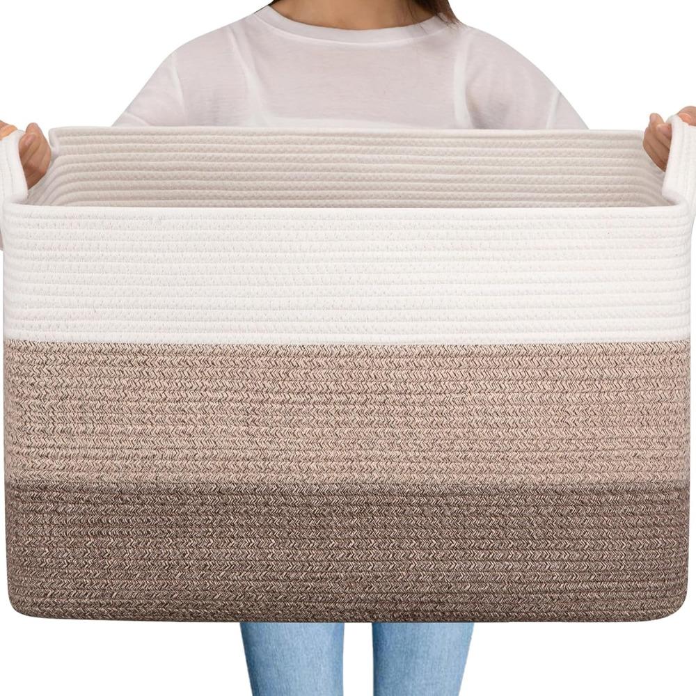 Baby Nursery Laundry Basket - Panier de rangement tressé extra large