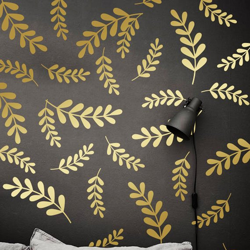 Baby Nursery Jungle - Autocollant mural Floral de feuille botanique,