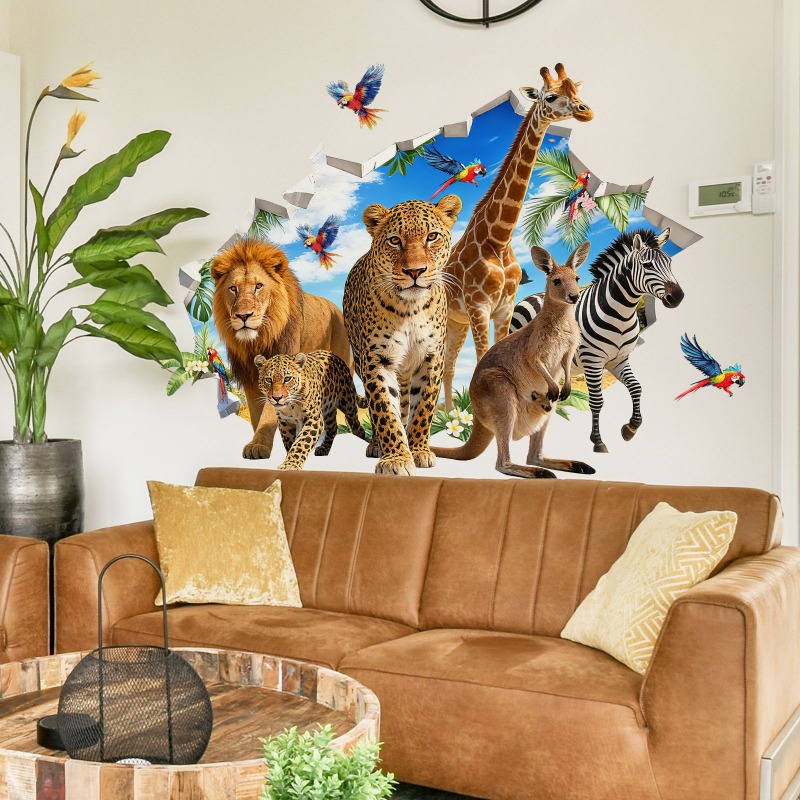 Baby Nursery Jungle - Autocollants muraux de grande taille avec