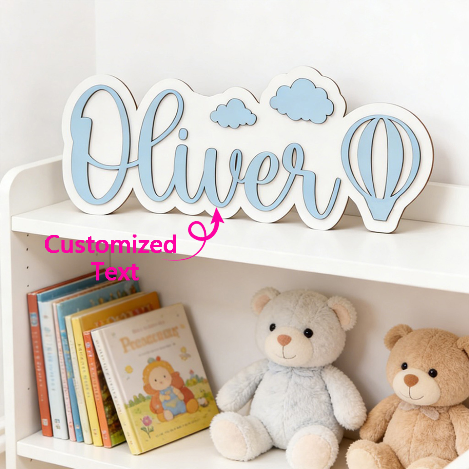 Baby Nursery Usa - Panneau de chambre personnalisé avec nom,