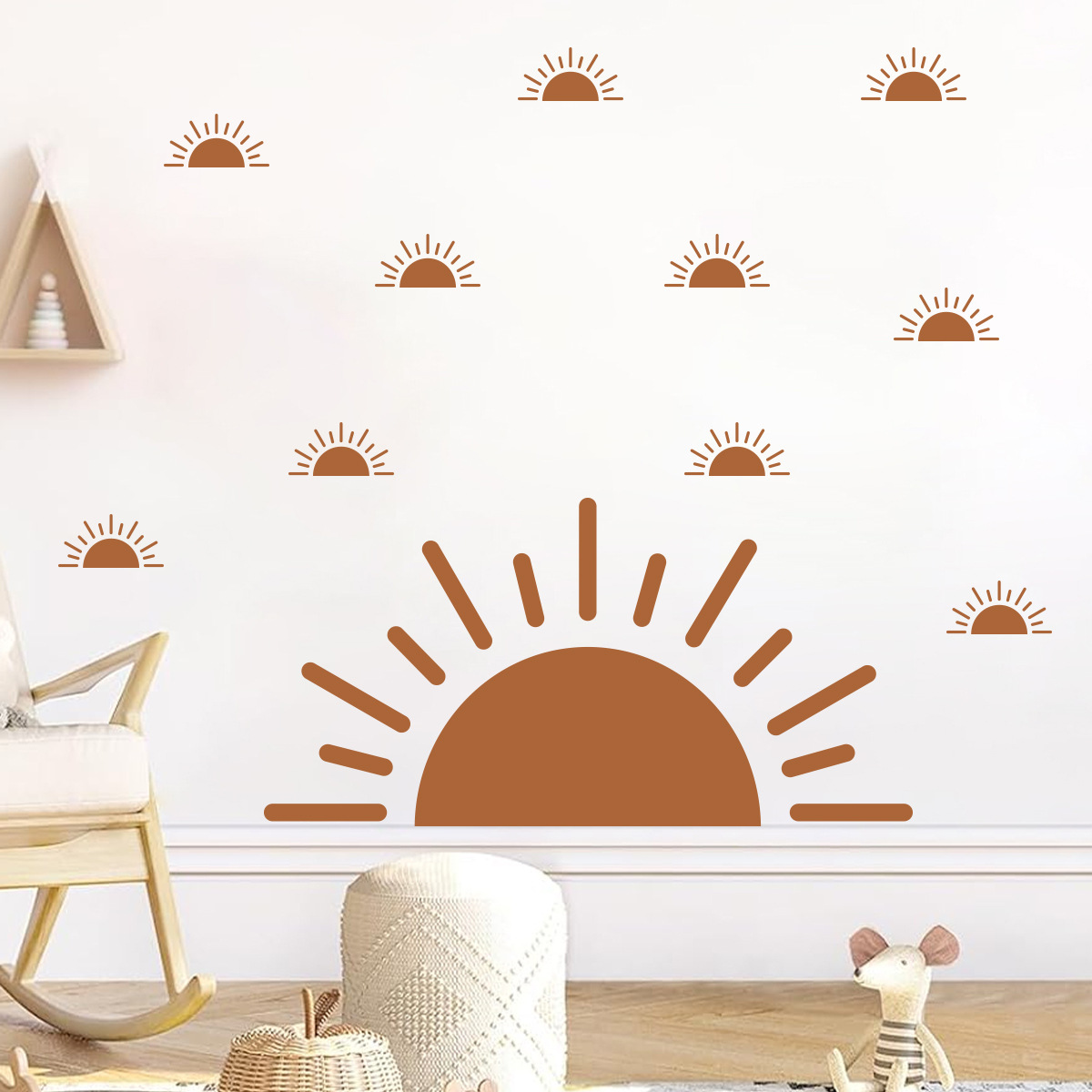 Baby Nursery Vinyl Wall Stickers - Autocollant mural demi-soleil Boho Peel and