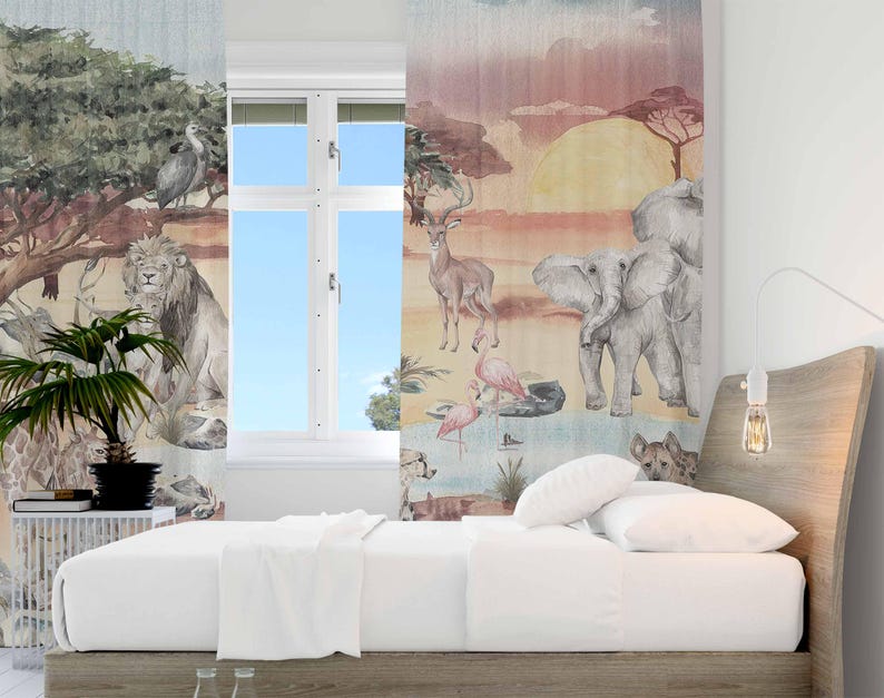 Rideau animaux Safari pour cha - Baby Nursery Curtains avis et prix