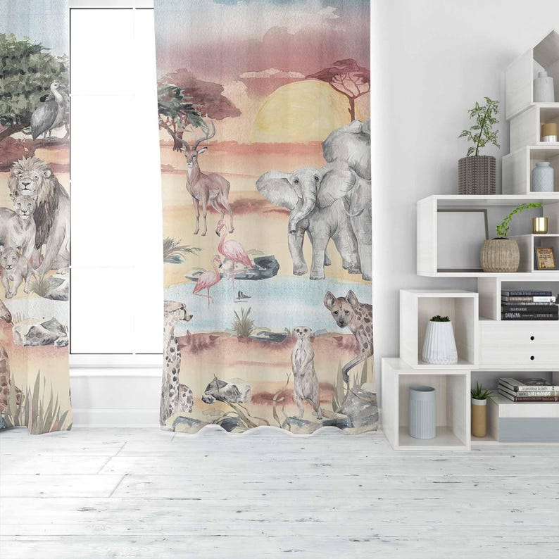 Rideau animaux Safari pour cha - Baby Nursery Curtains avis et prix