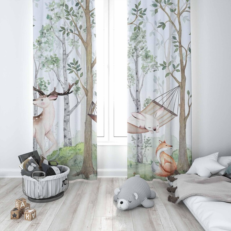 Rideaux animaux de la forêt, p - Baby Nursery Curtains avis et prix