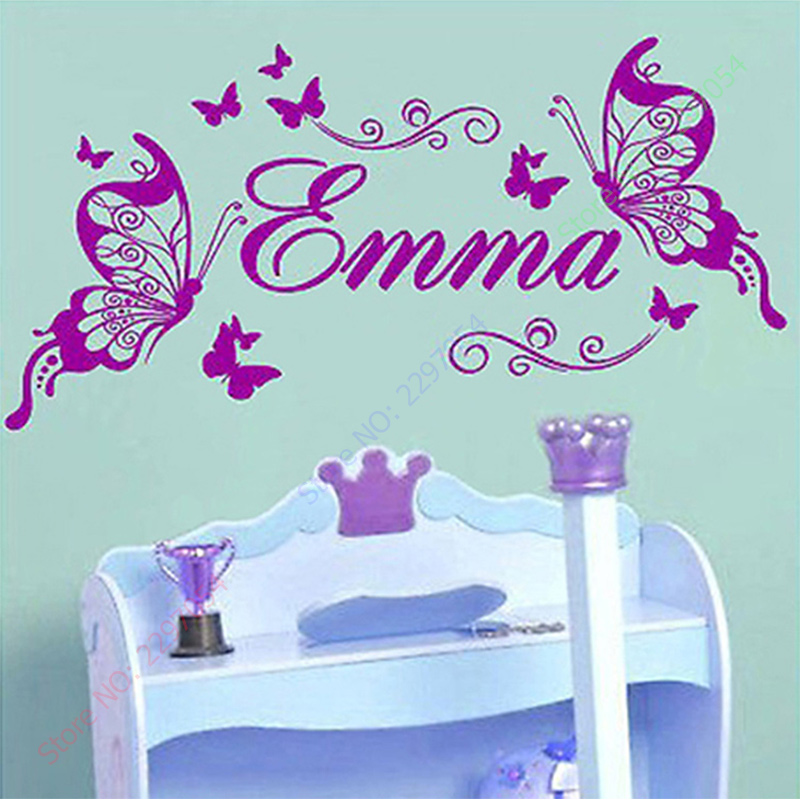 Papillons en vinyle avec nom p - Baby Nursery Vinyl Wall Stickers avis et prix