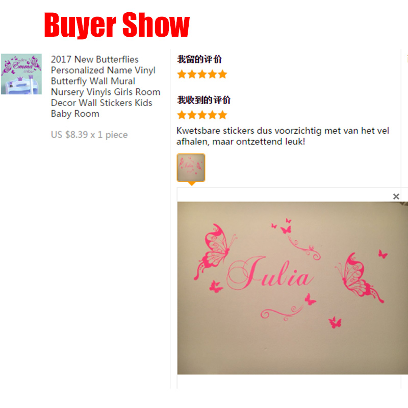 Papillons en vinyle avec nom p - Baby Nursery Vinyl Wall Stickers avis et prix