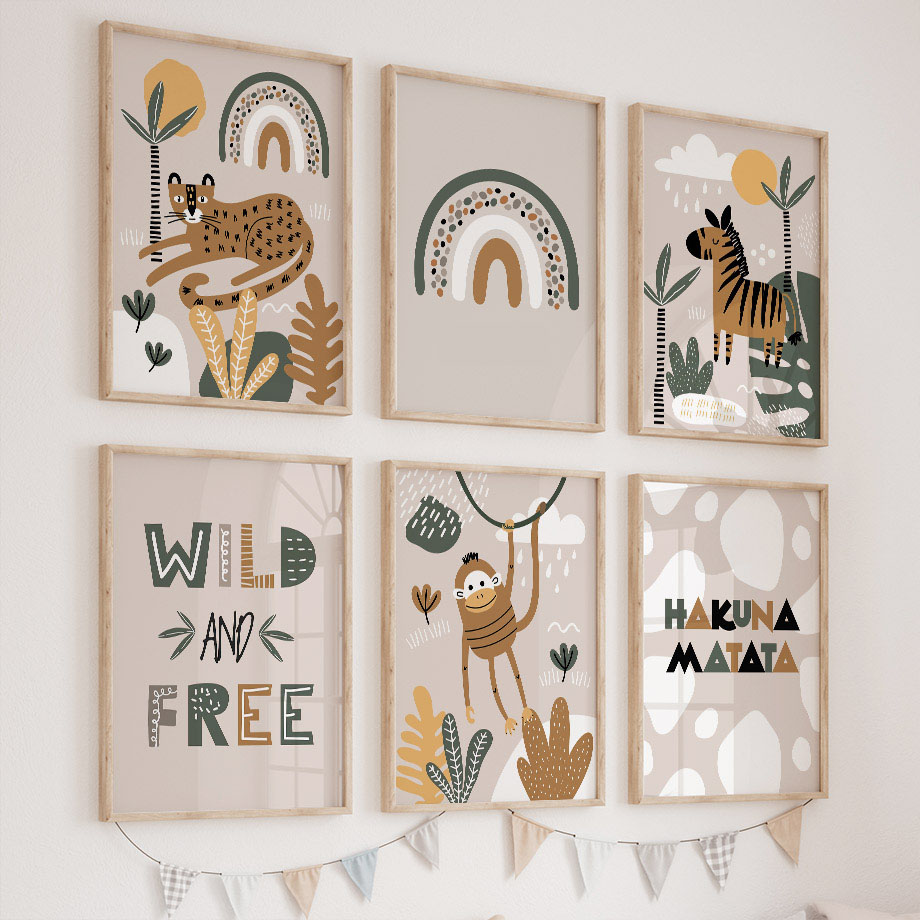 Tableau mural sur toile avec a - Baby Nursery Jungle avis et prix