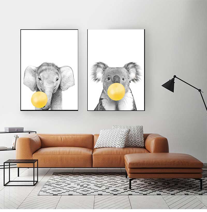 Peinture sur Toile avec Ballon - Baby Nursery Yellow Walls avis et prix