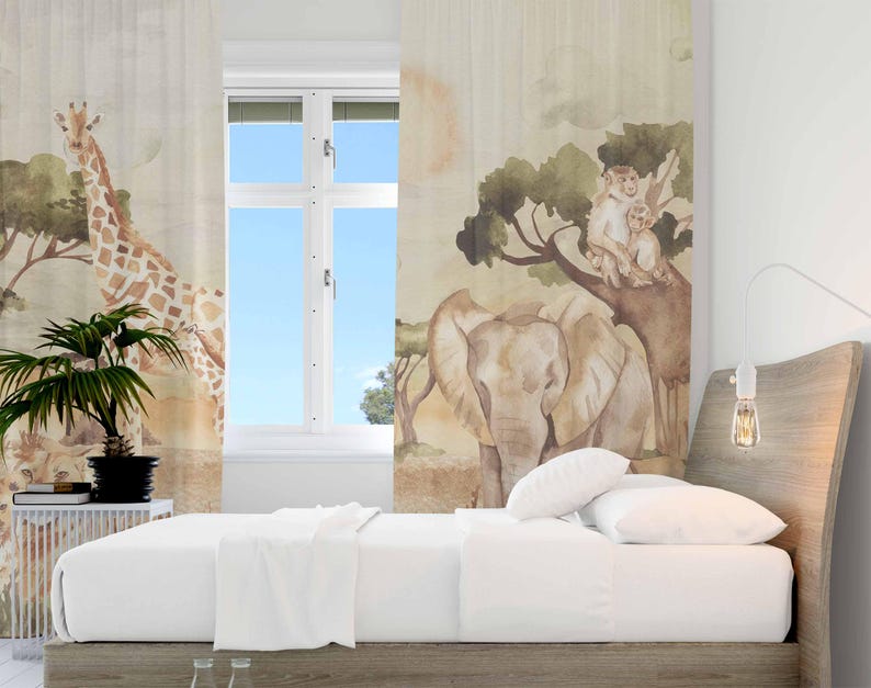 Rideaux maman et bébé animaux  - Baby Nursery Curtains avis et prix