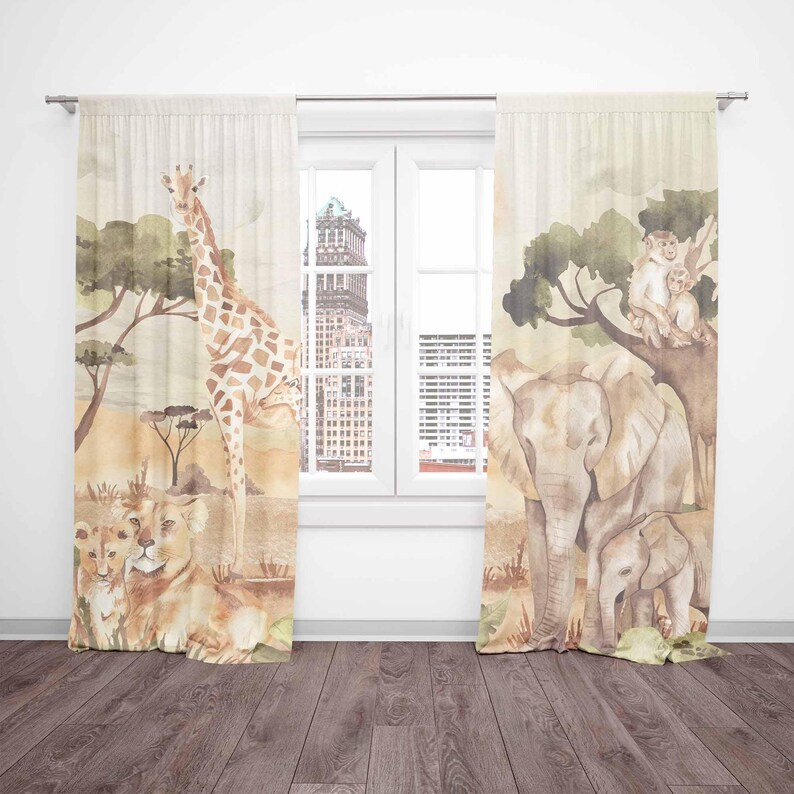 Rideaux maman et bébé animaux  - Baby Nursery Curtains avis et prix