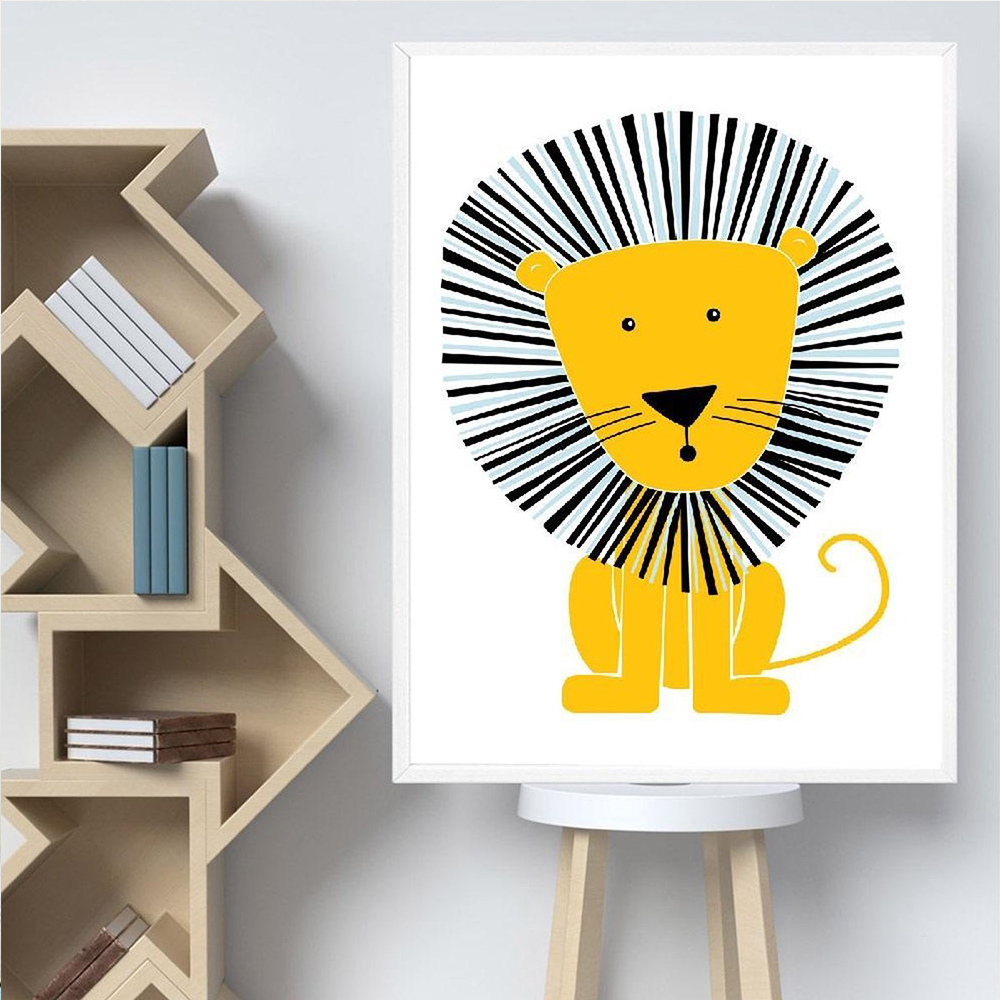 Affiches d'animaux de dessin a - Baby Nursery Yellow Walls avis et prix