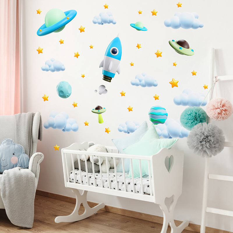 Autocollant mural UFO fusée sp - Baby Nursery Vinyl Wall Stickers avis et prix