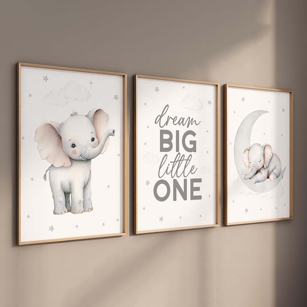 Peinture sur toile sans cadre, - Baby Nursery Elephant Theme avis et prix