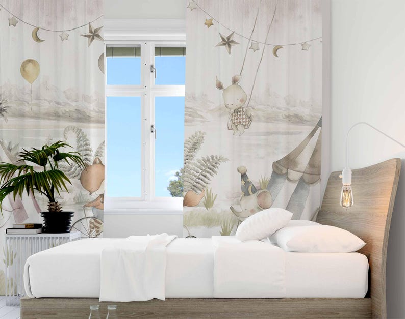 Rideaux animaux de cirque, pou - Baby Nursery Curtains avis et prix