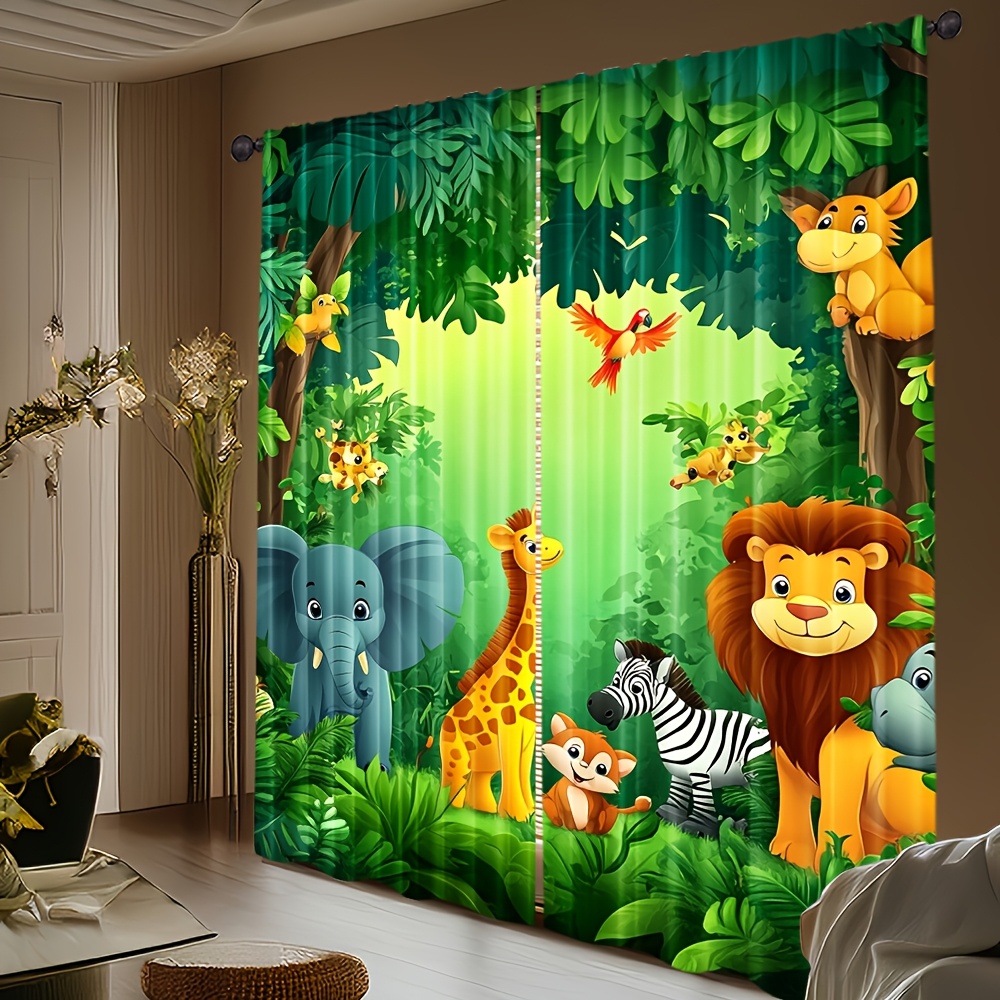 2 rideaux animaux de dessin an - Baby Nursery Curtains avis et prix