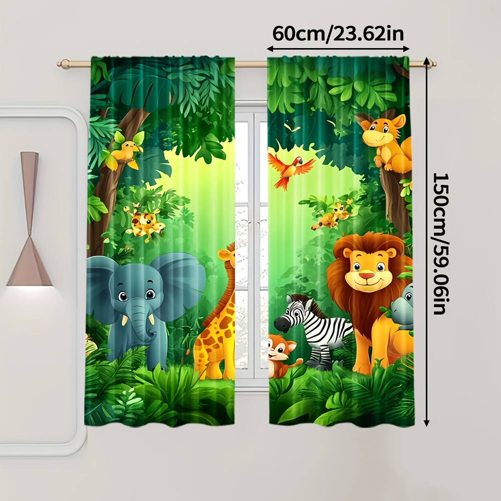2 rideaux animaux de dessin an - Baby Nursery Curtains avis et prix