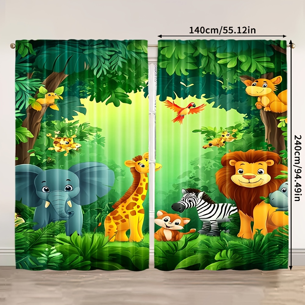 2 rideaux animaux de dessin an - Baby Nursery Curtains avis et prix