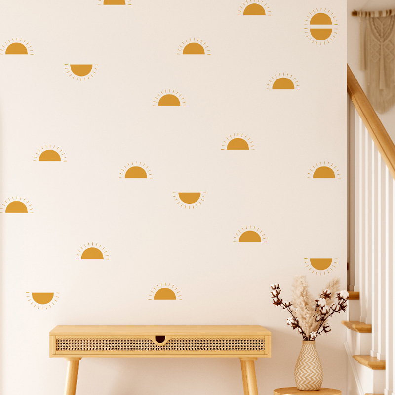 Boho jaune Orange demi soleil  - Baby Nursery Yellow Walls avis et prix