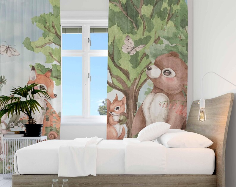 Rideaux animaux de la forêt, p - Baby Nursery Curtains avis et prix
