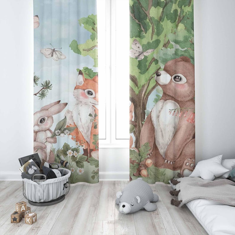 Rideaux animaux de la forêt, p - Baby Nursery Curtains avis et prix