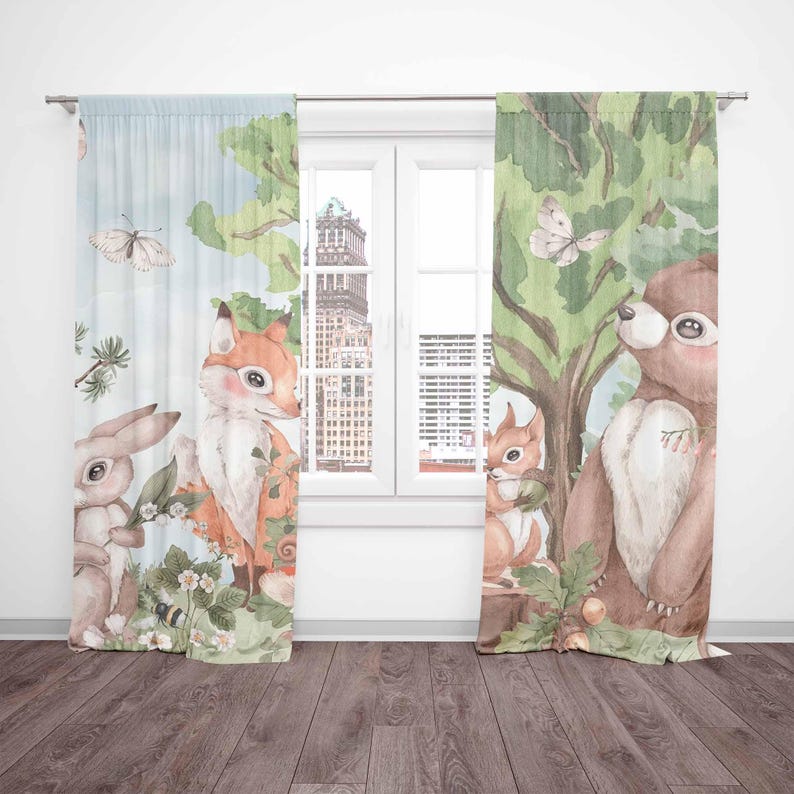 Rideaux animaux de la forêt, p - Baby Nursery Curtains avis et prix