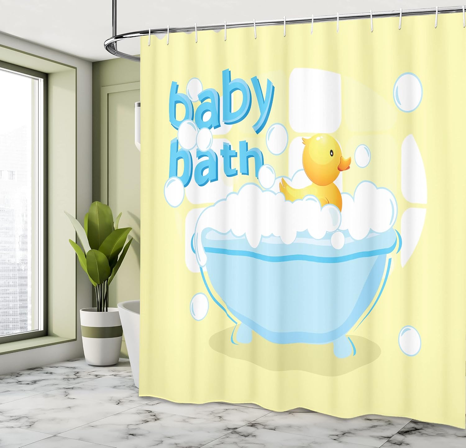 Rideau de douche jaune pour bé - Baby Nursery Curtains avis et prix