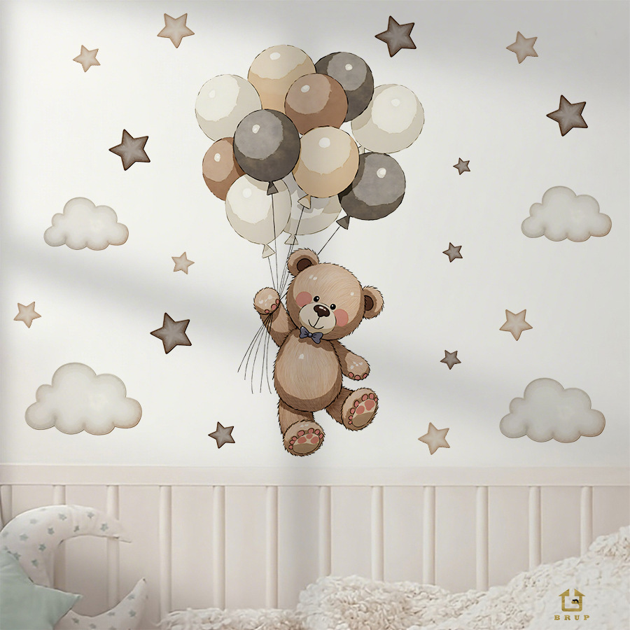 Dessin animé ours en peluche b - Baby Nursery Vinyl Wall Stickers avis et prix