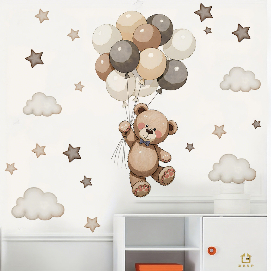 Dessin animé ours en peluche b - Baby Nursery Vinyl Wall Stickers avis et prix