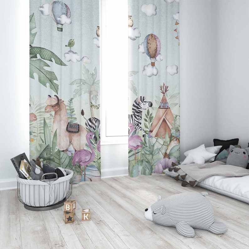 Rideau de fête d'animaux Safar - Baby Nursery Curtains avis et prix