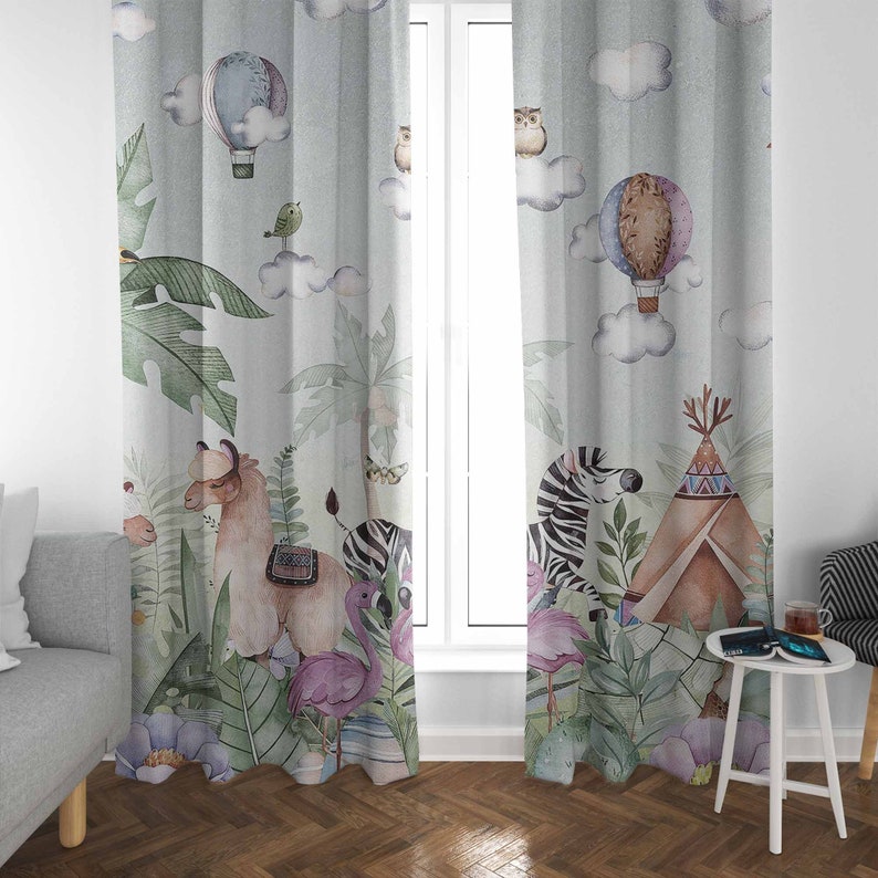 Rideau de fête d'animaux Safar - Baby Nursery Curtains avis et prix