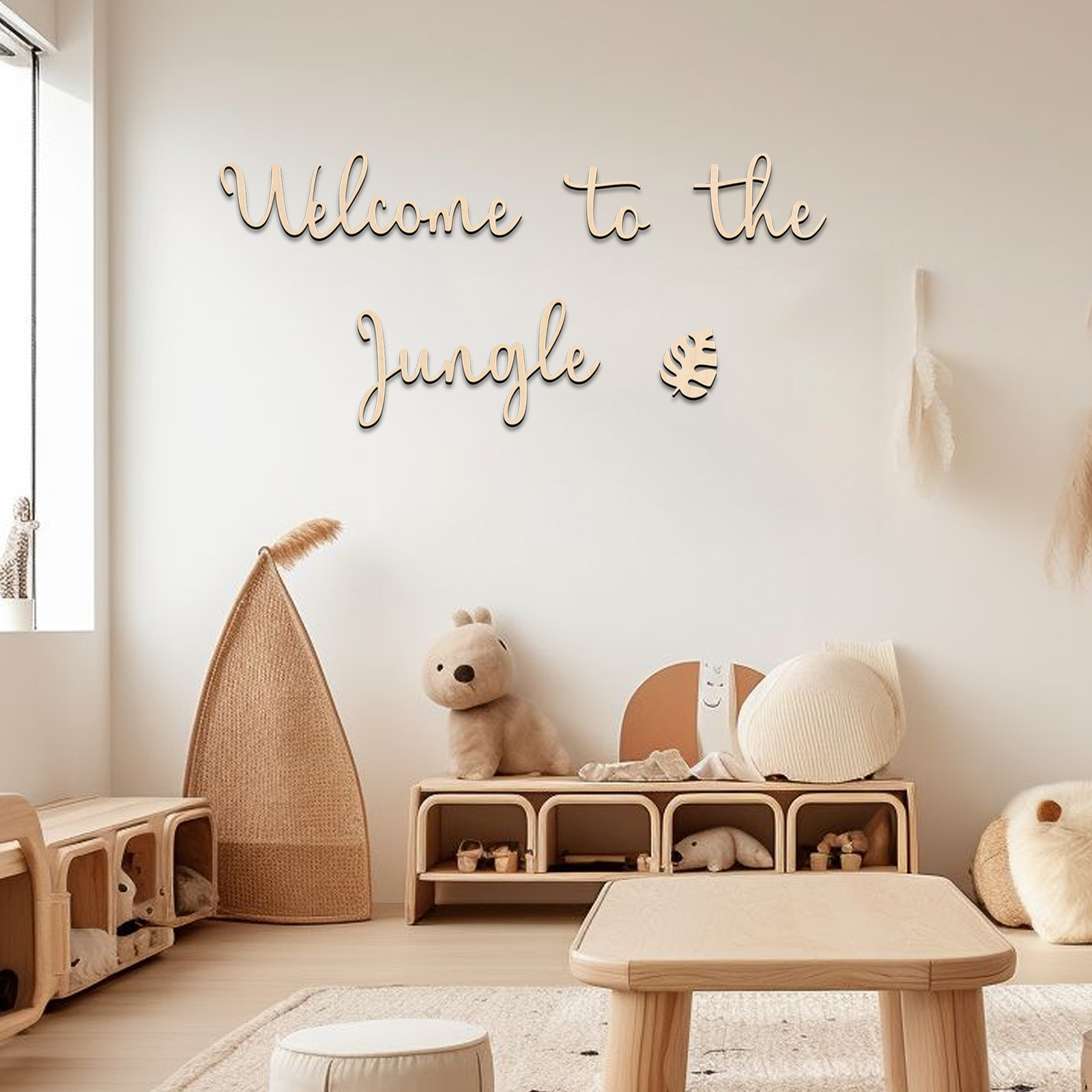 Panneau en bois de bienvenue d - Baby Nursery Jungle avis et prix