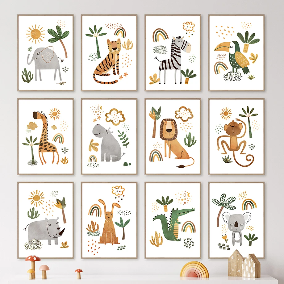 Toile d'art mural girafe, élép - Baby Nursery Jungle avis et prix