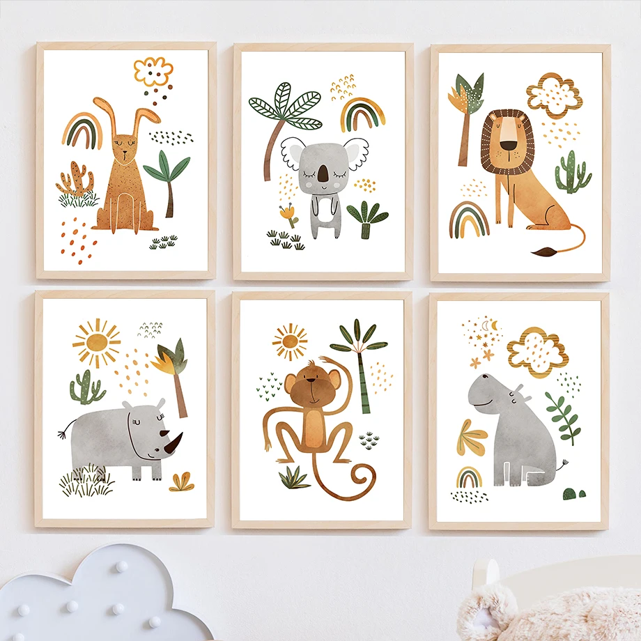 Toile d'art mural girafe, élép - Baby Nursery Jungle avis et prix