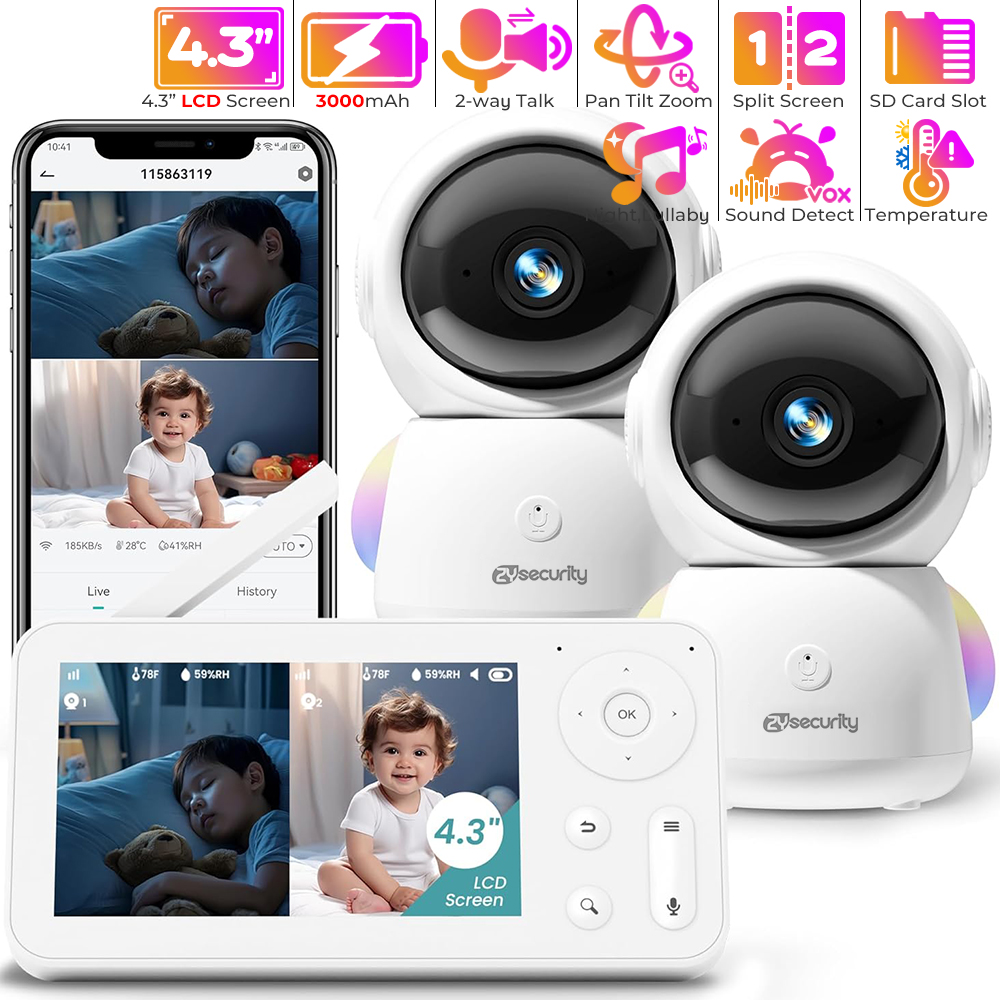 Babyphone 2K avec 2 Caméras et - Baby Nursery Equipment avis et prix