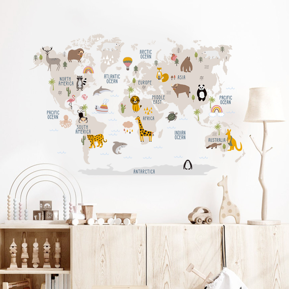 Autocollants muraux de carte d - Baby Nursery Vinyl Wall Stickers avis et prix