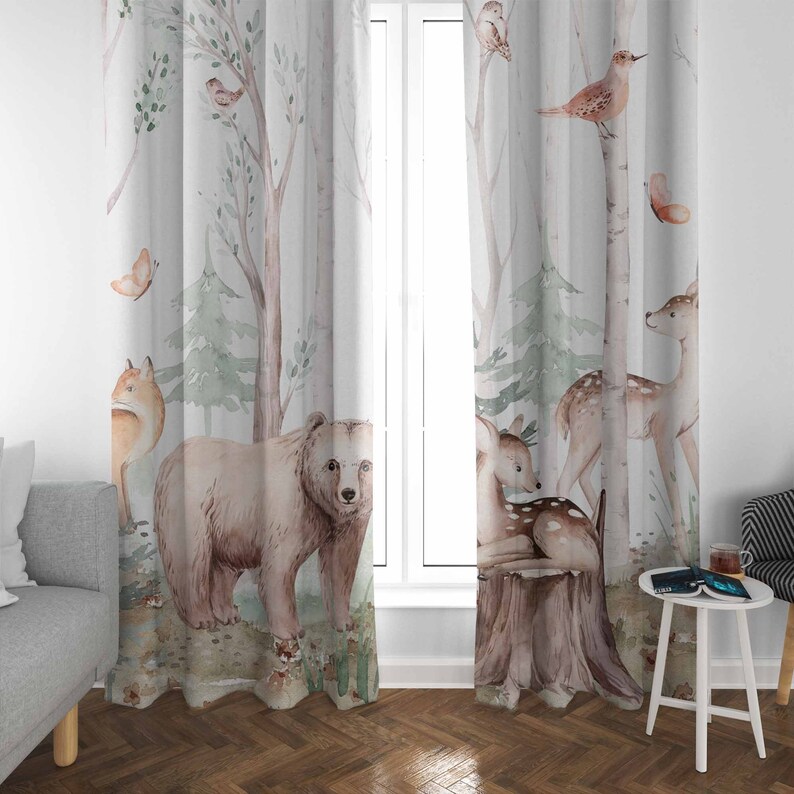 Rideaux animaux de la forêt po - Baby Nursery Curtains avis et prix