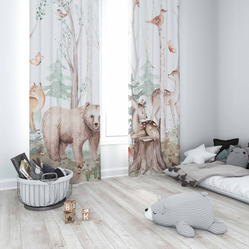 Rideaux animaux de la forêt po - Baby Nursery Curtains avis et prix