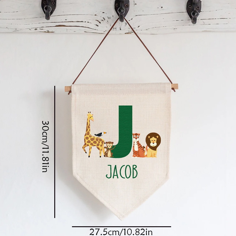 Drapeau personnalisé avec le n - Baby Nursery Jungle avis et prix