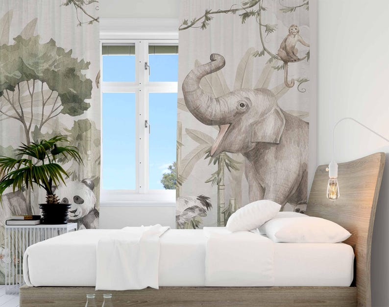 Rideaux animaux Safari, pour c - Baby Nursery Curtains avis et prix