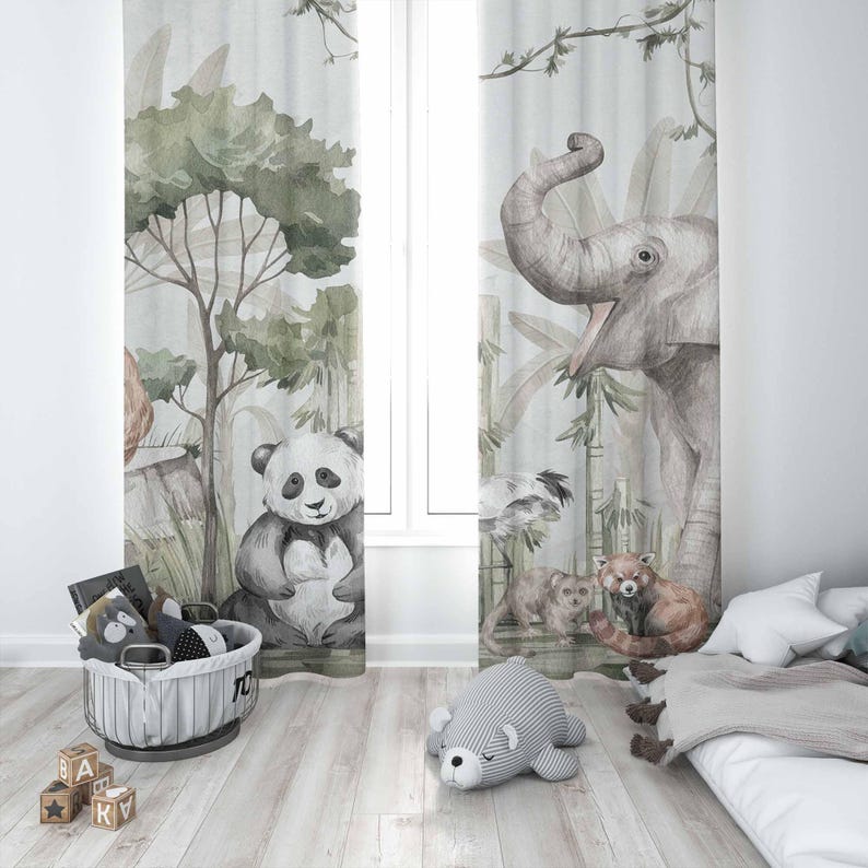 Rideaux animaux Safari, pour c - Baby Nursery Curtains avis et prix