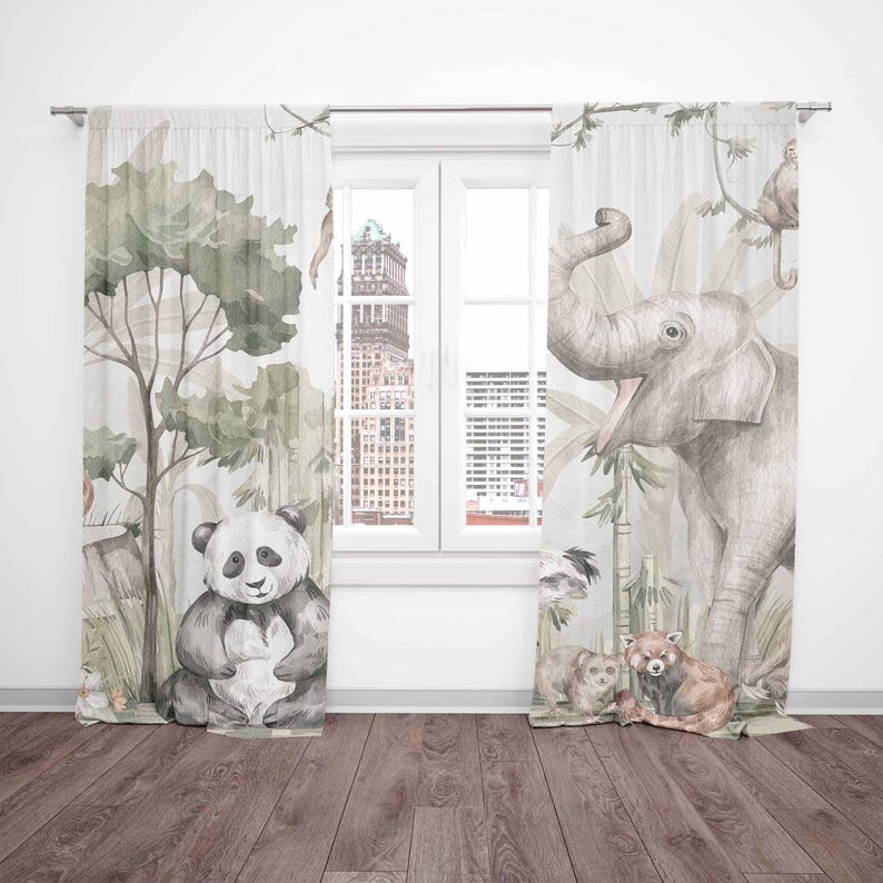 Rideaux animaux Safari, pour c - Baby Nursery Curtains avis et prix