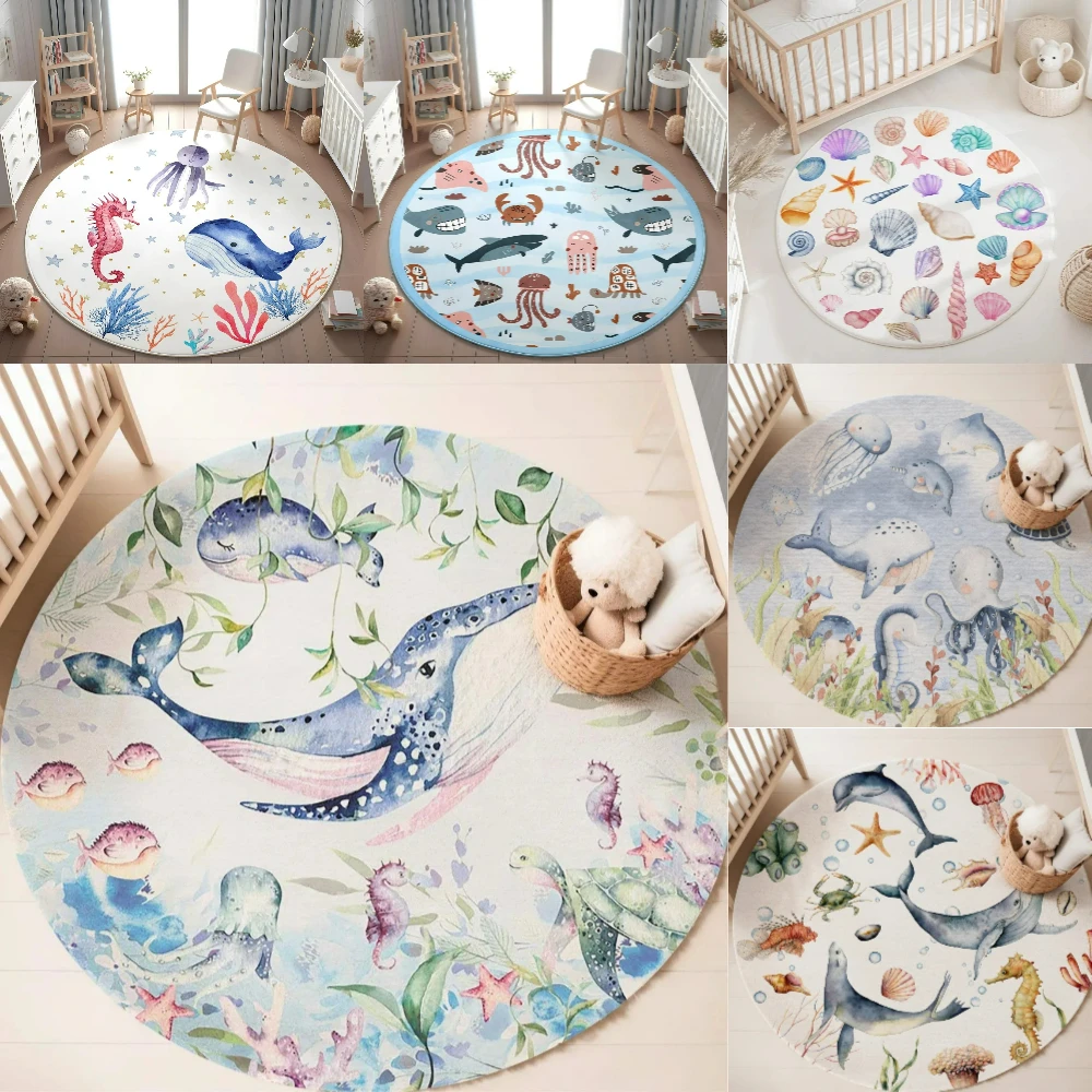 Tapis rond bleu marine pour sa - Baby Nursery Carpet avis et prix