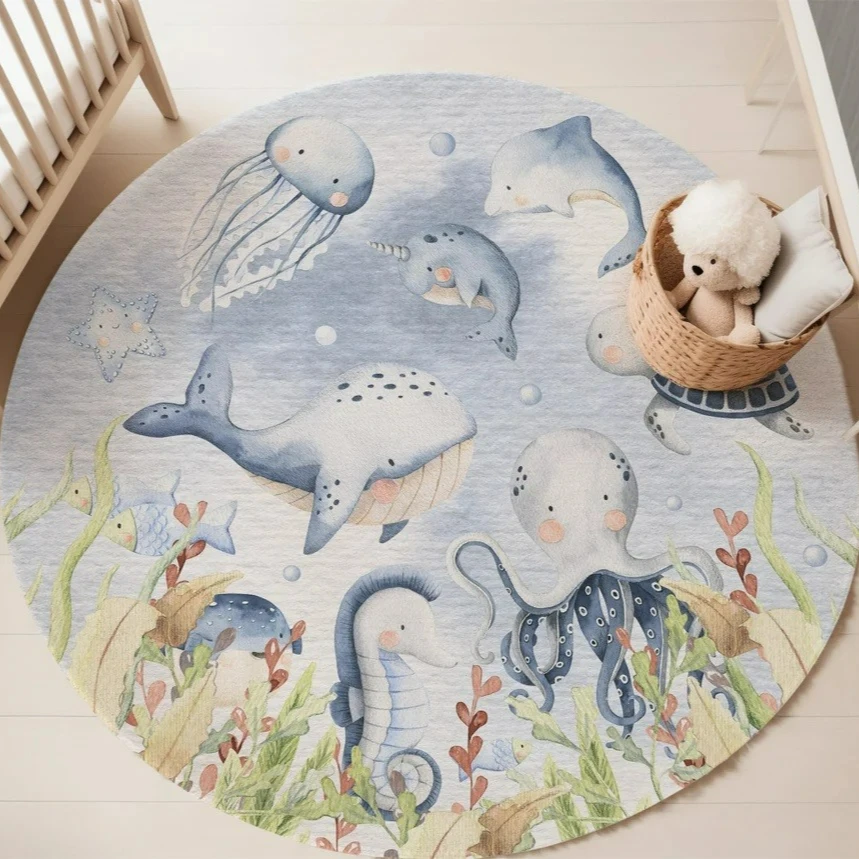 Tapis rond bleu marine pour sa - Baby Nursery Carpet avis et prix
